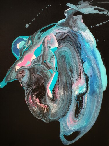 Картина под названием "A fish" - Sofia Zolotova, Подлинное произведение искусства, Акрил Установлен на Деревянная рама для н…