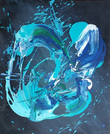Картина под названием "The sea ​​depth" - Sofia Zolotova, Подлинное произведение искусства, Акрил Установлен на Деревянная р…