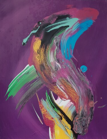 Картина под названием "Dance abstract viol…" - Sofia Zolotova, Подлинное произведение искусства, Акрил Установлен на Деревян…