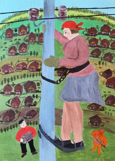 Malerei mit dem Titel "Emancipation. Elect…" von Svetlana Klyavlina, Original-Kunstwerk, Öl Auf Andere starre Platte montiert