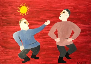 Painting titled "Dancers" by Svetlana Klyavlina, Original Artwork, Oil