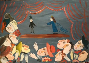 Painting titled "Theater" by Svetlana Klyavlina, Original Artwork, Oil