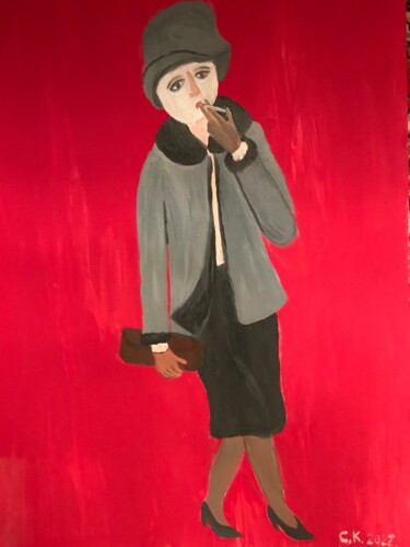 Painting titled "Lonely Woman (the t…" by Svetlana Klyavlina, Original Artwork, Oil