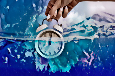 Digital Arts titled "Ahogando el tiempo" by Sofialain, Original Artwork, Digital Painting