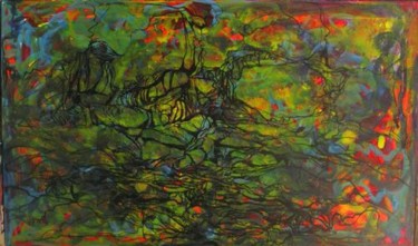 Painting titled "paisaje abstraido" by Sofia Moreno Uriburu, Original Artwork