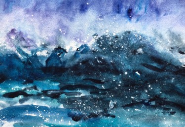Картина под названием "Волнующее море" - Sofia P, Подлинное произведение искусства, Акварель