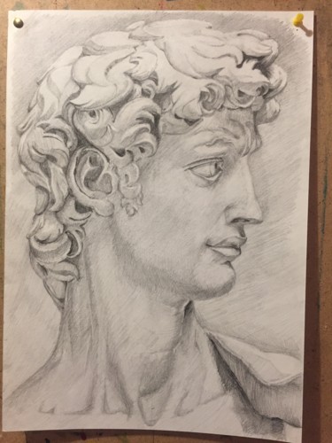 Рисунок под названием ""Давид Микеланджело…" - Sofi Gronzberg, Подлинное произведение искусства, Карандаш