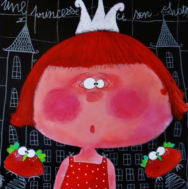 Painting titled "UNE PRINCESSE ET SO…" by Sofiecheze, Original Artwork