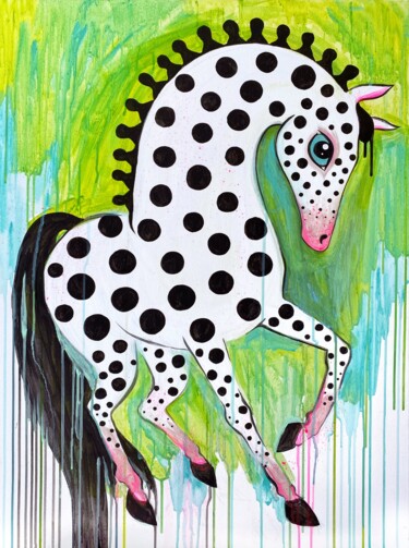 Painting titled "Oriental horse" by Sofiia Bortnikova, Original Artwork, Acrylic