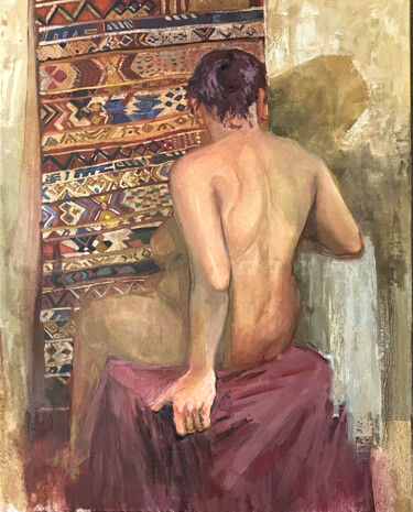 Pintura intitulada "Portrait of friend." por Sofiia Khadzhynova, Obras de arte originais, Óleo