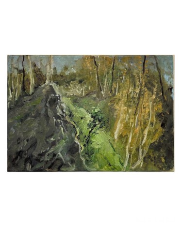 Pittura intitolato "Landscape «Whispers…" da Sofiia Khadzhynova, Opera d'arte originale, Olio