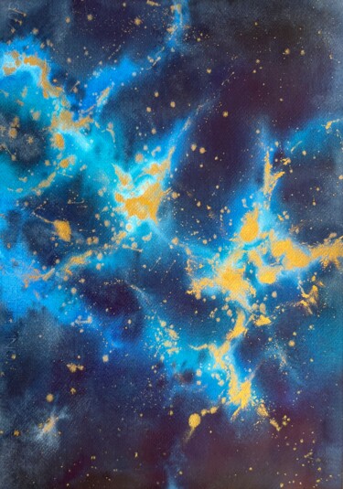 Pittura intitolato "Milky Way" da Sofiia Kulichkova (Sonjakul), Opera d'arte originale, Acquarello