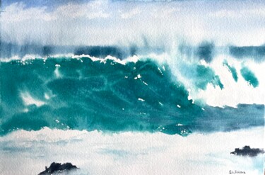 绘画 标题为“Wave” 由Sofiia Kulichkova (Sonjakul), 原创艺术品, 水彩