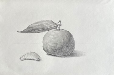 Zeichnungen mit dem Titel "The orange" von Sofiia Kulichkova (Sonjakul), Original-Kunstwerk, Bleistift