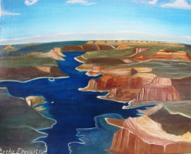 Painting titled "Lake Powell Vue d'a…" by Sofunart, Original Artwork, Acrylic