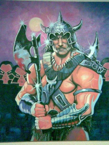 Pintura titulada "Conan el barbaro" por Jose Angel Sogorb Albertus, Obra de arte original