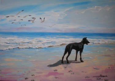 Pintura titulada "Neo en la playa" por Jose Angel Sogorb Albertus, Obra de arte original