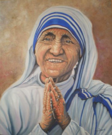 Pintura titulada "Teresa de Calcuta" por Jose Angel Sogorb Albertus, Obra de arte original