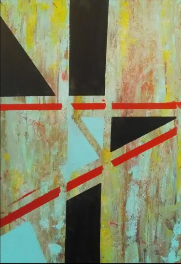 Peinture intitulée "GEOMETRIE" par Sohail, Œuvre d'art originale, Acrylique Monté sur Châssis en bois