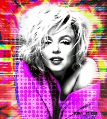 Digital Arts titled "MARILYN" by Sohan_street, Original Artwork, 2D Digital Work Mounted on Aluminium