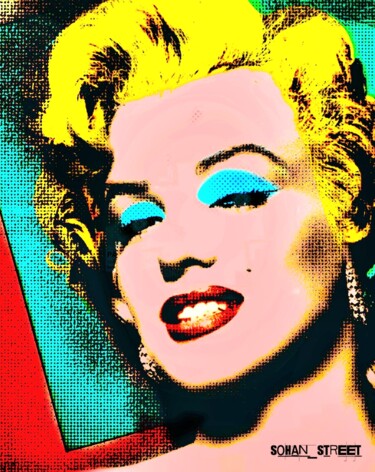 Arts numériques intitulée "MARILYN Warholized" par Sohan_street, Œuvre d'art originale, Travail numérique 2D