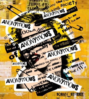 数字艺术 标题为“Anonymous MARILYN” 由Sohan_street, 原创艺术品, 数字油画 安装在有机玻璃上