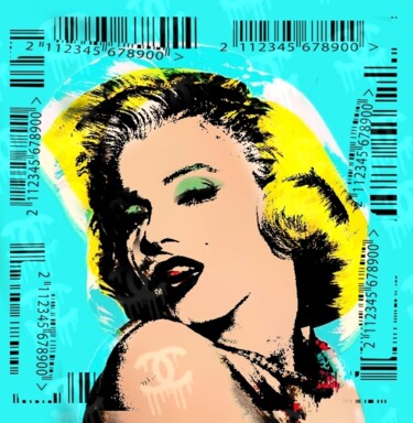 Digital Arts titled "Trash Marilyn" by Sohan_street, Original Artwork, 2D Digital Work Mounted on Wood Panel