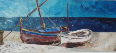 Peinture intitulée "Les Barques" par Sophie Hilbert, Œuvre d'art originale