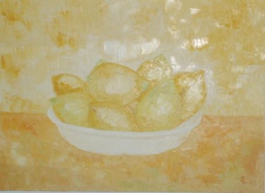 Painting titled "Les Citrons" by Sophie Hilbert, Original Artwork, Oil