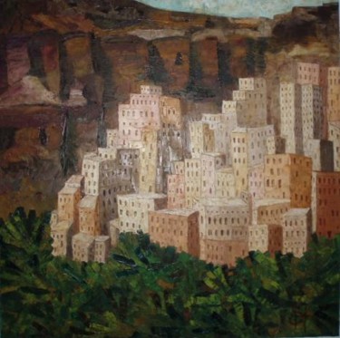 Peinture intitulée "Une idée du Yémen" par Sophie Hilbert, Œuvre d'art originale, Huile