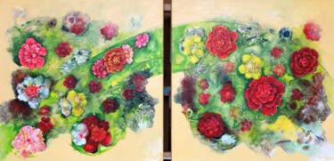 Malarstwo zatytułowany „bloemen” autorstwa Guido Sohier, Oryginalna praca, Akryl