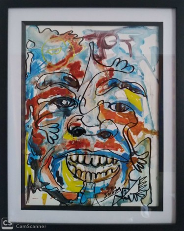 Painting titled "EXPRESSIVE FACE I" by Soilioba, Original Artwork, Acrylic