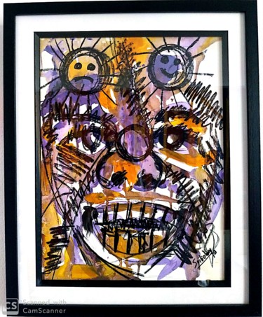 Painting titled "EXPRESSIVE FACE III" by Soilioba, Original Artwork, Acrylic