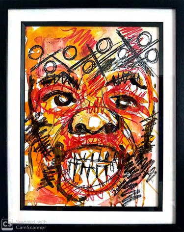 Painting titled "EXPRESSIVE FACE IV" by Soilioba, Original Artwork, Acrylic