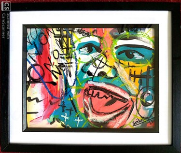 Painting titled "EXPRESSIVE FACE IX" by Soilioba, Original Artwork, Acrylic