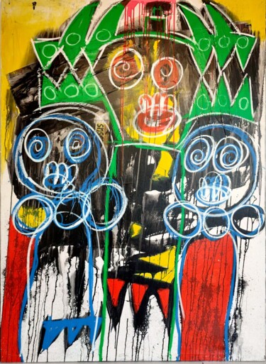 Painting titled "Les trois compagnons" by Soilioba, Original Artwork, Acrylic