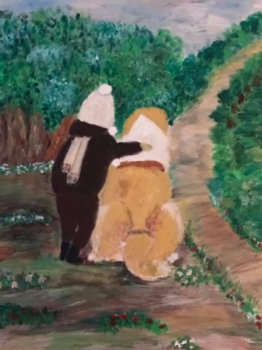 Painting titled "Les amis" by Soisic, Original Artwork, Acrylic