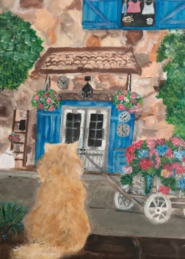 Painting titled "La maison du bonheur" by Soisic, Original Artwork, Acrylic