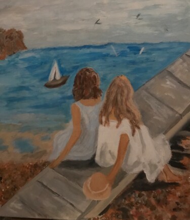 Painting titled "Les filles du bord…" by Soisic, Original Artwork, Acrylic