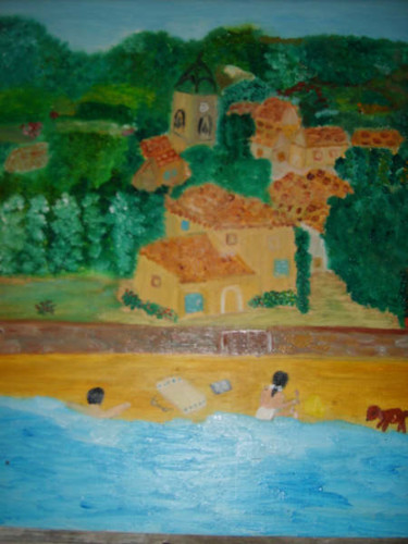 Painting titled "et si la mer  était…" by Soisic, Original Artwork, Oil