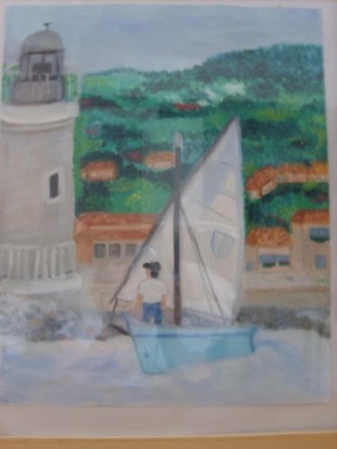 Peinture intitulée "retour au port" par Soisic, Œuvre d'art originale, Huile