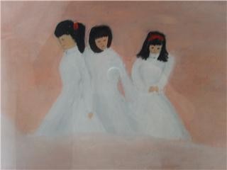 Painting titled "les petites chinois…" by Soisic, Original Artwork, Oil