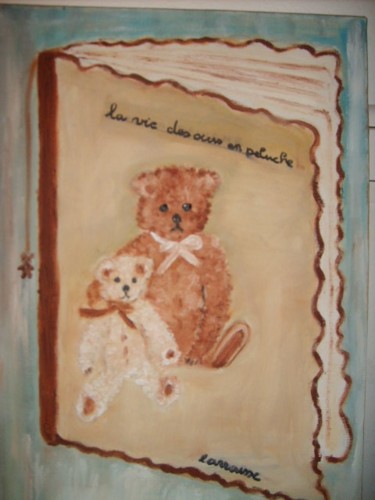 Peinture intitulée "la vie des  ours" par Soisic, Œuvre d'art originale, Huile