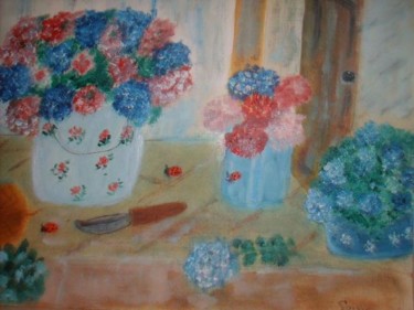 Painting titled "bouquets romantique" by Soisic, Original Artwork, Oil