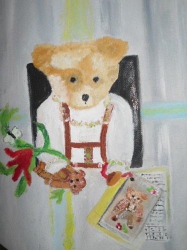 Peinture intitulée "vieux ours" par Soisic, Œuvre d'art originale, Huile