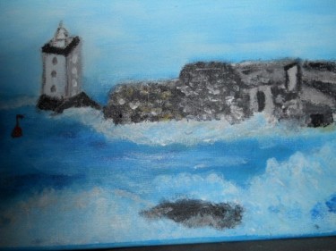 Pittura intitolato "phare de kermorvan…" da Soisic, Opera d'arte originale, Olio