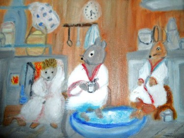 Painting titled "les souris" by Soisic, Original Artwork, Oil
