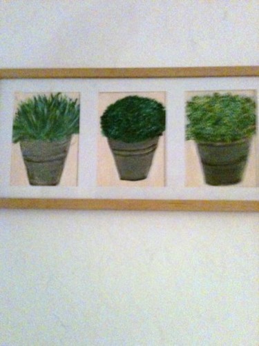 Painting titled "plantes vertes" by Soisic, Original Artwork, Oil