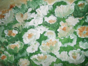 Painting titled "fleurs" by Soisic, Original Artwork, Oil
