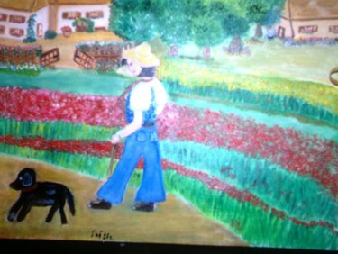 Painting titled "promenade a travers…" by Soisic, Original Artwork, Oil